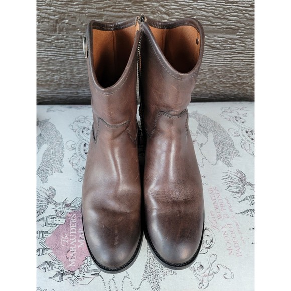 COPY - Frye Leather Melissa Button Short Zip Ankle Boots - Picture 3 of 5